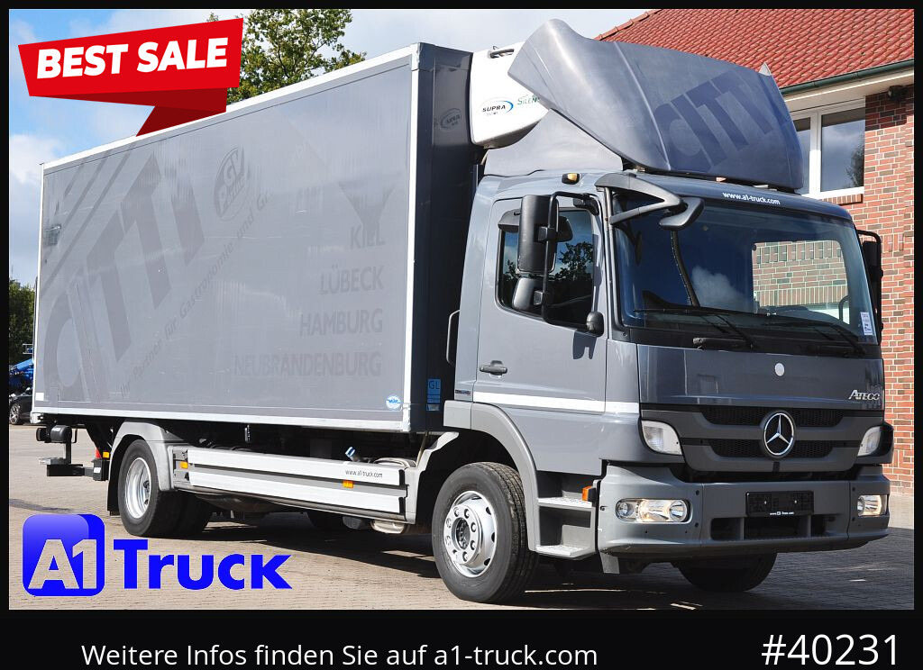 MERCEDES-BENZ Atego 1222, Kühlkoffer, Carrier Supra 850 Mt, LBW - Kølevogn lastbil: billede 1 MERCEDES-BENZ Atego 1222, Kühlkoffer, Carrier Supra 850 Mt, LBW - Kølevogn lastbil: billede 1