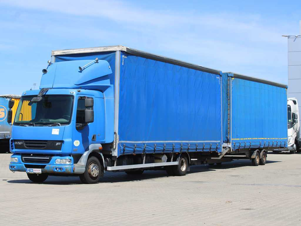 DAF FA LF 45, EURO 5, TYRES 80% + AGADOS TRAILER - Lastbil med presenning: billede 1 DAF FA LF 45, EURO 5, TYRES 80% + AGADOS TRAILER - Lastbil med presenning: billede 1