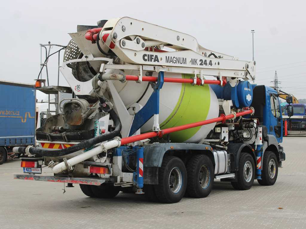 Renault KERAX 420, EURO 3, 7m3, 8X4, CIFA MAGNUM MK 24.4 CONCRETE PUMP - Betonbil med pumpe: billede 4 Renault KERAX 420, EURO 3, 7m3, 8X4, CIFA MAGNUM MK 24.4 CONCRETE PUMP - Betonbil med pumpe: billede 4