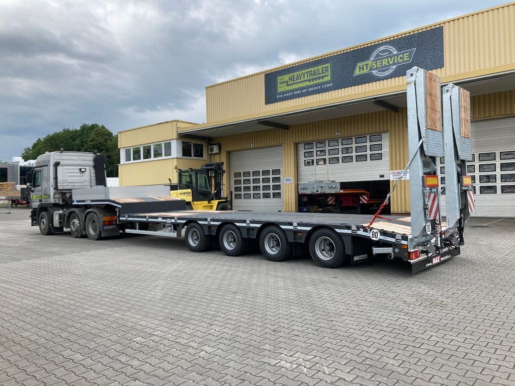 Faymonville MAX Trailer 4-Achs-Tele-Semi mit hydr. Rampen  - Nedbygget platform sættevogn: billede 1 Faymonville MAX Trailer 4-Achs-Tele-Semi mit hydr. Rampen  - Nedbygget platform sættevogn: billede 1