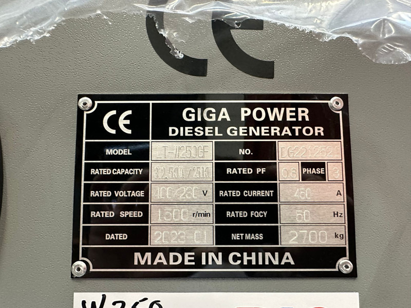 Ny Strømgenerator Giga power LT-W250GF 312.5 kVA silent generator: billede 12