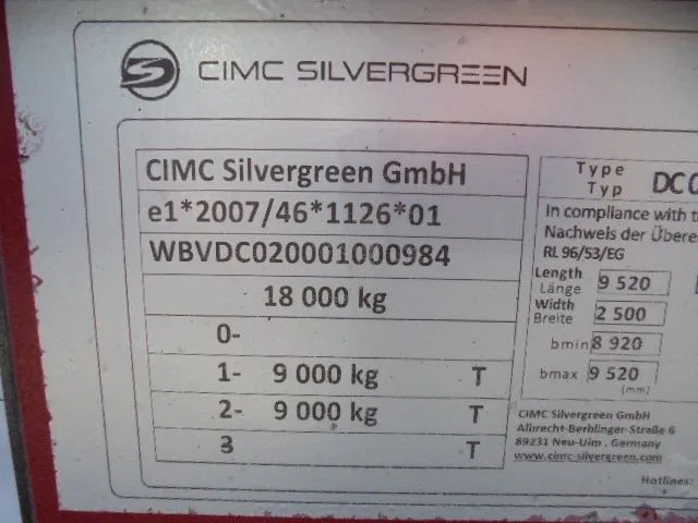 CIMC DC 02 - Containerbil/ Veksellad påhængsvogn: billede 5 CIMC DC 02 - Containerbil/ Veksellad påhængsvogn: billede 5