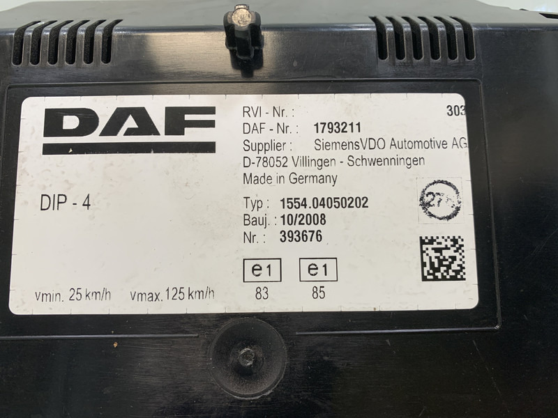 DAF XF105 - Instrumentbræt for Lastbil: billede 3 DAF XF105 - Instrumentbræt for Lastbil: billede 3