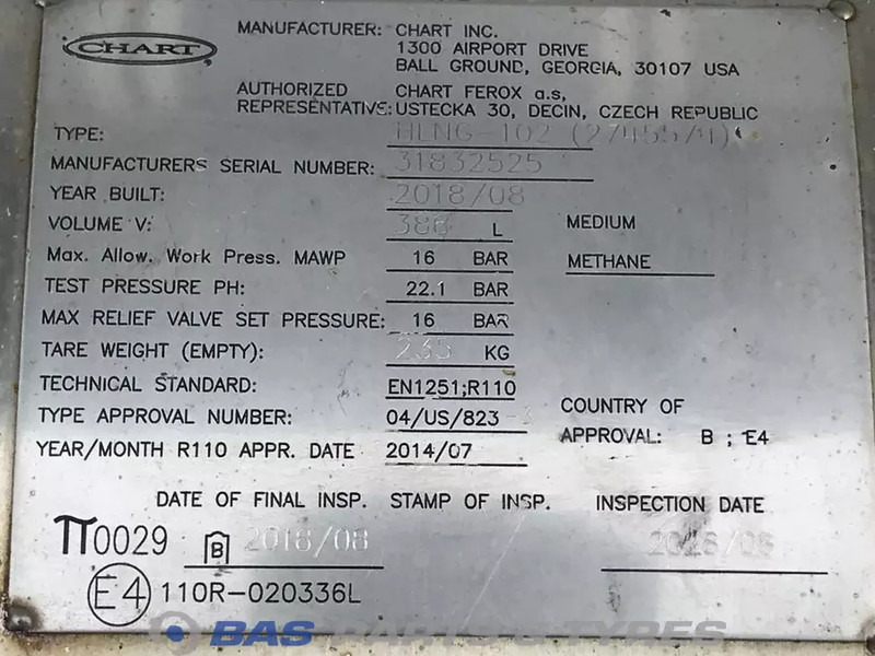 Scania LNG tank Scania 352 Liter 1776103 - Brændstoftank for Lastbil: billede 5 Scania LNG tank Scania 352 Liter 1776103 - Brændstoftank for Lastbil: billede 5
