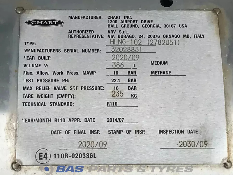 Scania LNG tank Scania 352 Liter 2574686 - Brændstoftank for Lastbil: billede 5 Scania LNG tank Scania 352 Liter 2574686 - Brændstoftank for Lastbil: billede 5