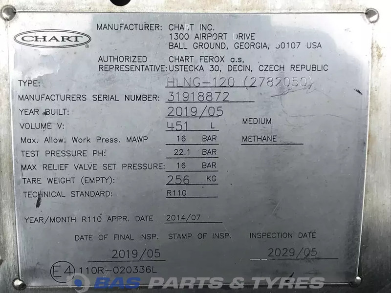 Scania LNG tank Scania 406 Liter 2782050 - Brændstoftank for Lastbil: billede 5 Scania LNG tank Scania 406 Liter 2782050 - Brændstoftank for Lastbil: billede 5