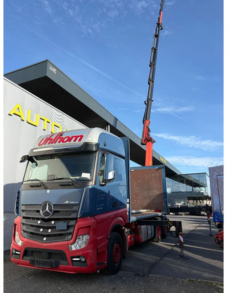 Mercedes-Benz Actros 2548 6X2 + Aanhanger*Palfinger crane*Cruise control*Airco* - Lastbil med presenning, Lastbil med kran: billede 2 Mercedes-Benz Actros 2548 6X2 + Aanhanger*Palfinger crane*Cruise control*Airco* - Lastbil med presenning, Lastbil med kran: billede 2