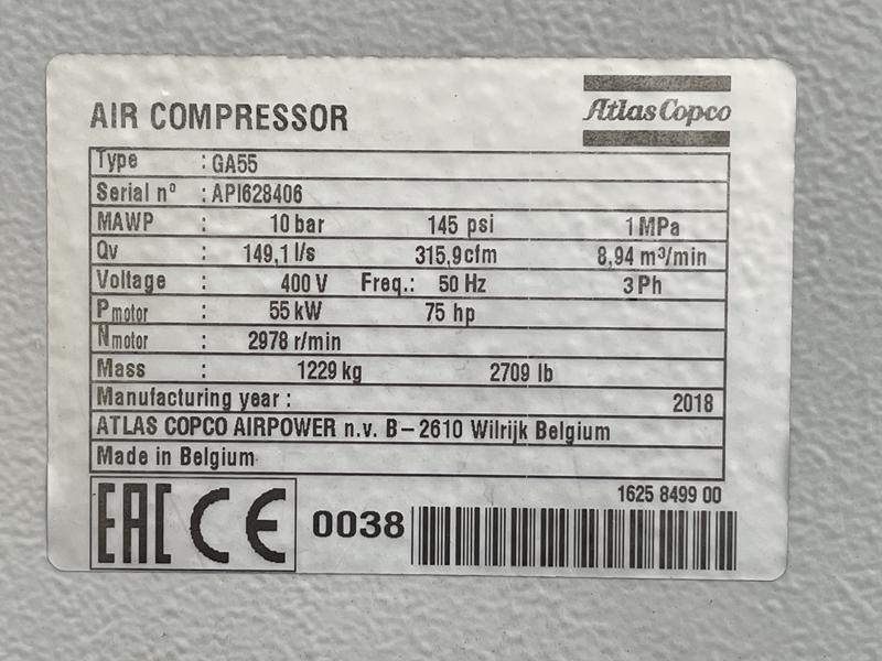 Luftkompressor Atlas-Copco GA 55: billede 7