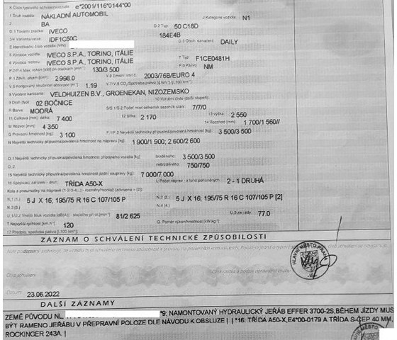 Ladbil, Mandskabsbil Iveco 50C18 Daily 3.D 16V +Effer: billede 15