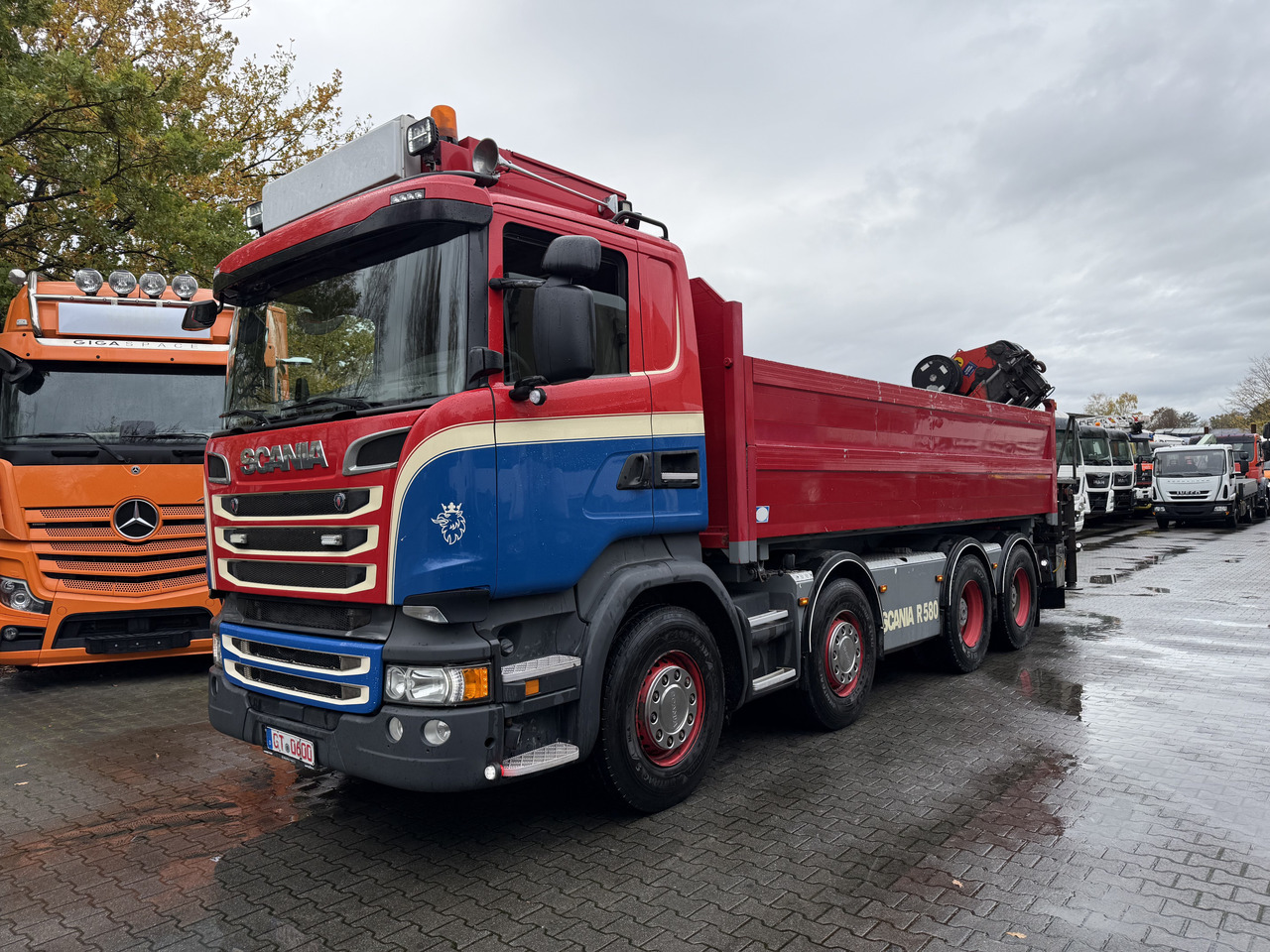 Scania R580 V8 8X4 Kipper Kran Palfinger 22002 - Tipvogn lastbil, Lastbil med kran: billede 1 Scania R580 V8 8X4 Kipper Kran Palfinger 22002 - Tipvogn lastbil, Lastbil med kran: billede 1