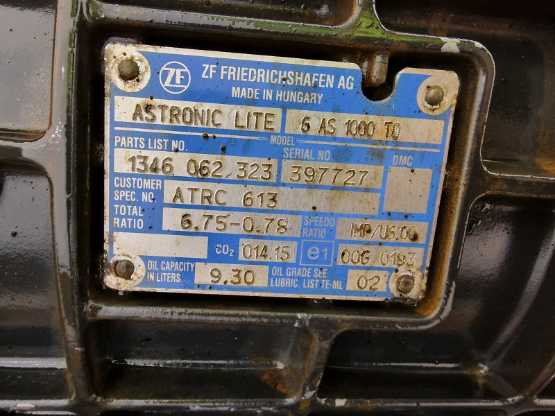 Gearkasse ZF Astronic Lite 6AS1000TO Daf Spec Gearbox: billede 11