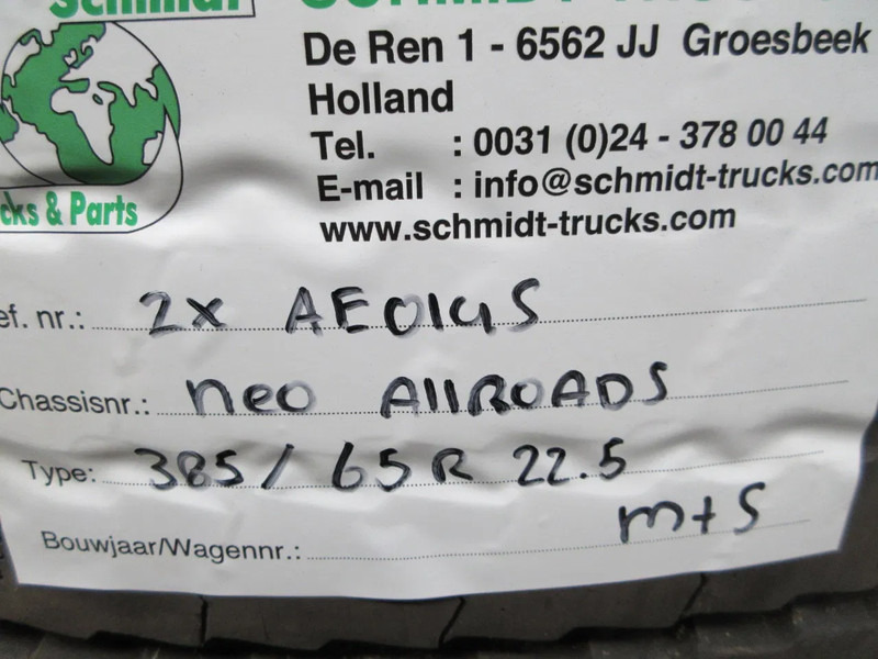Aeolus 385 65 R 22.5 VOORBAND M+S MET STAAL WIEL 2 X OP VOORRAAD - Dæk for Lastbil: billede 4 Aeolus 385 65 R 22.5 VOORBAND M+S MET STAAL WIEL 2 X OP VOORRAAD - Dæk for Lastbil: billede 4