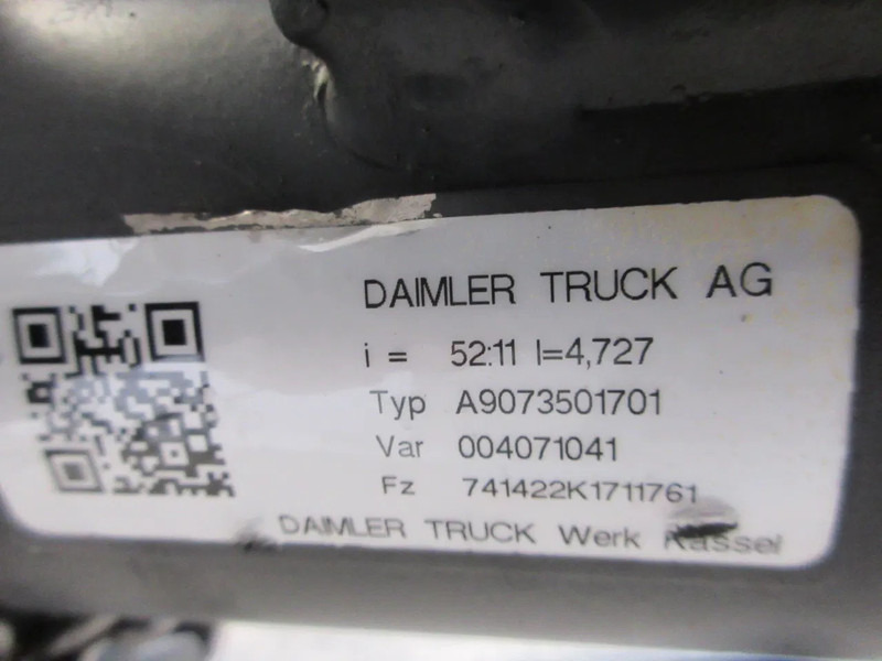 Mercedes-Benz A 003 350 04 00 A 907 350 17 01 / D74142 VAR 004071041 // 52:11=4,727 - Bagaksel for Varebil: billede 5 Mercedes-Benz A 003 350 04 00 A 907 350 17 01 / D74142 VAR 004071041 // 52:11=4,727 - Bagaksel for Varebil: billede 5