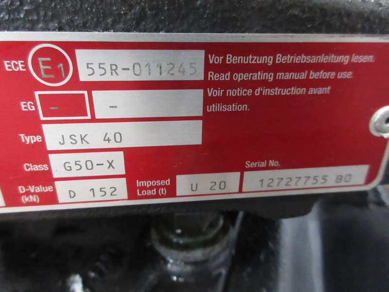 Jost JSK 40 G50-X D 152 JSK 40 G50-X D 152 KOMT VAN MAN 18.420 EURO 6 MODEL 2021 - Drejeskammel for Lastbil: billede 5 Jost JSK 40 G50-X D 152 JSK 40 G50-X D 152 KOMT VAN MAN 18.420 EURO 6 MODEL 2021 - Drejeskammel for Lastbil: billede 5
