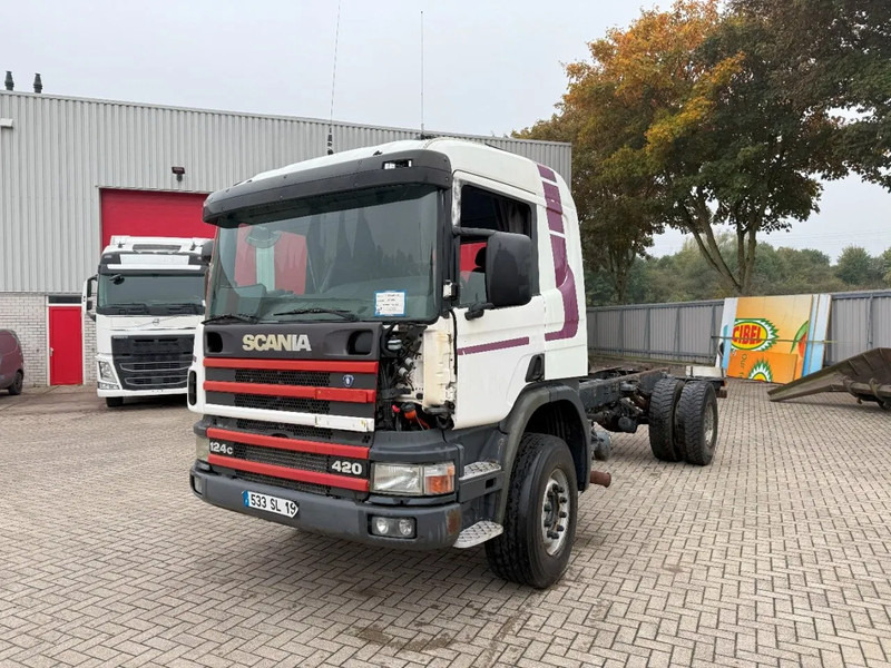 Scania 124-420 / ENGINE RUNNING / RETARDER / BIG AXLE / FULL-STEEL / ONLY: 540918 KM / OLD TACHO / AIRCO / MANUAL / EURO-3 / 2002 - Lastbil chassis: billede 1 Scania 124-420 / ENGINE RUNNING / RETARDER / BIG AXLE / FULL-STEEL / ONLY: 540918 KM / OLD TACHO / AIRCO / MANUAL / EURO-3 / 2002 - Lastbil chassis: billede 1