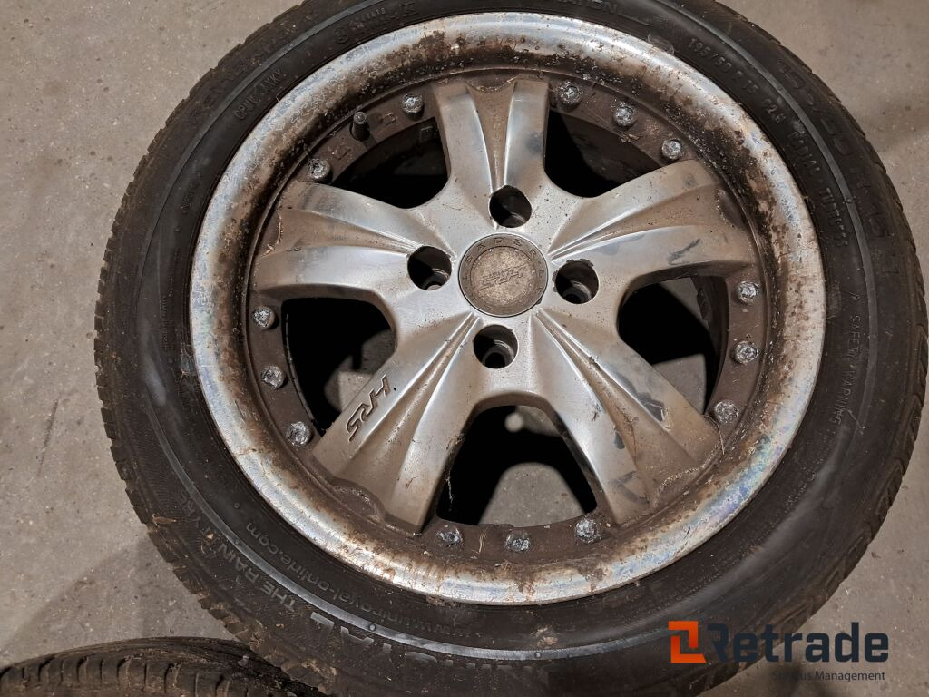 2 stk HRS Alufælge med dæk fra Uniroyal 195/50 R15 - Bygningsudstyr: billede 3 2 stk HRS Alufælge med dæk fra Uniroyal 195/50 R15 - Bygningsudstyr: billede 3