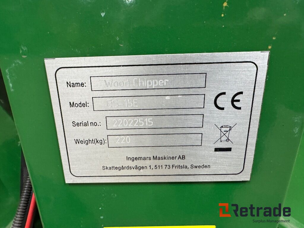 Flishugg Wood Cipper GS15E bogserbar - Landbrugsmaskine: billede 5 Flishugg Wood Cipper GS15E bogserbar - Landbrugsmaskine: billede 5