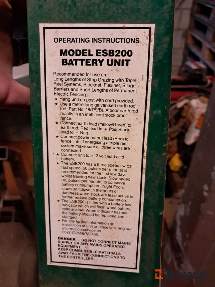 Hegnsapparat fra Electric Shepherd + 1000 m hegn ESB 200 - Landbrugsmaskine: billede 5 Hegnsapparat fra Electric Shepherd + 1000 m hegn ESB 200 - Landbrugsmaskine: billede 5