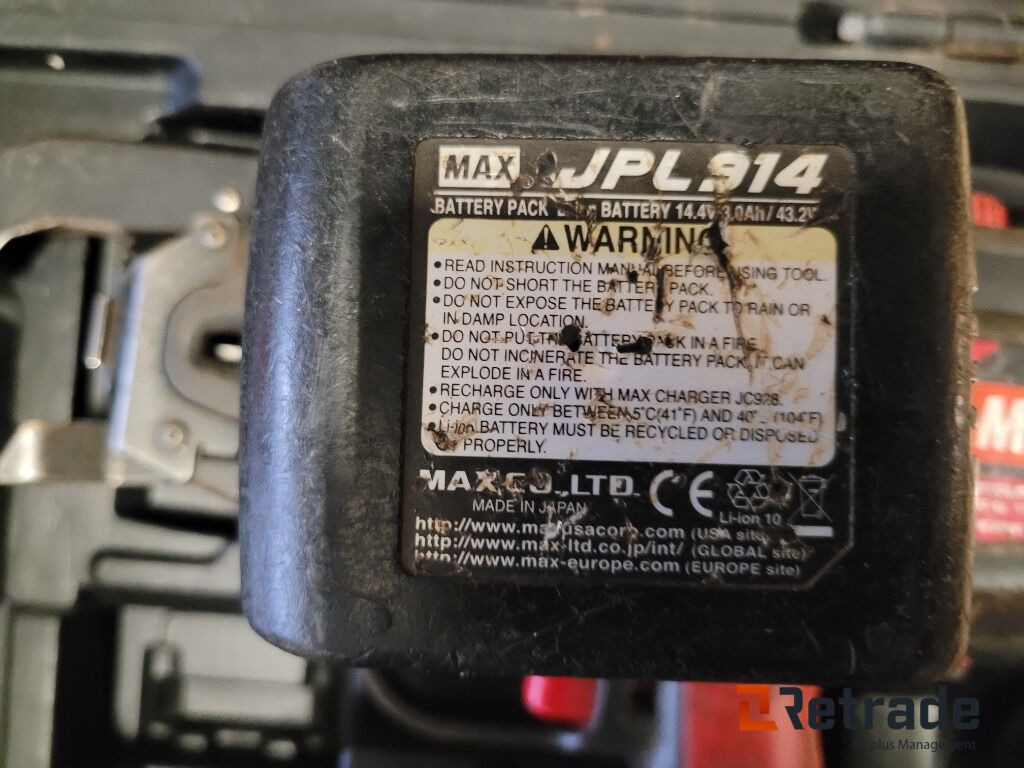 Najmaskin MAX RB398 - Bygningsudstyr: billede 4 Najmaskin MAX RB398 - Bygningsudstyr: billede 4