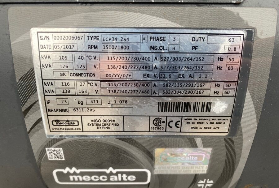 Diversen ECP34 2S4 - Iveco Engine,126kVA,New oils, filters, Mecc Alte ECP34 2S4 - Iveco Engine,126kVA,New oils, filters, Like New - Strømgenerator: billede 4 Diversen ECP34 2S4 - Iveco Engine,126kVA,New oils, filters, Mecc Alte ECP34 2S4 - Iveco Engine,126kVA,New oils, filters, Like New - Strømgenerator: billede 4