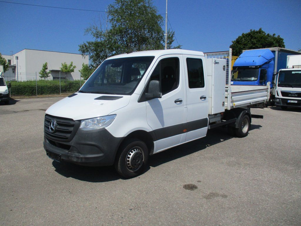 Mercedes-Benz Sprinter 514CDI - Ladbil med tip, Mandskabsbil: billede 1 Mercedes-Benz Sprinter 514CDI - Ladbil med tip, Mandskabsbil: billede 1