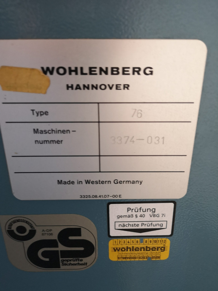 High-speed cutter Wohlenberg WP 76 SPM - Papir skæremaskine: billede 2 High-speed cutter Wohlenberg WP 76 SPM - Papir skæremaskine: billede 2