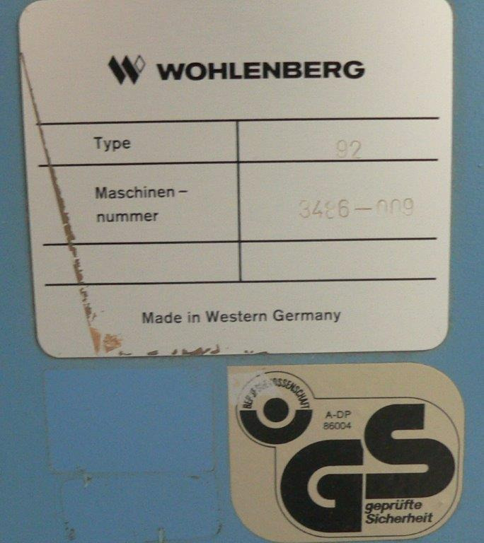 High-speed cutter Wohlenberg WP 92 SPM - Papir skæremaskine: billede 2 High-speed cutter Wohlenberg WP 92 SPM - Papir skæremaskine: billede 2