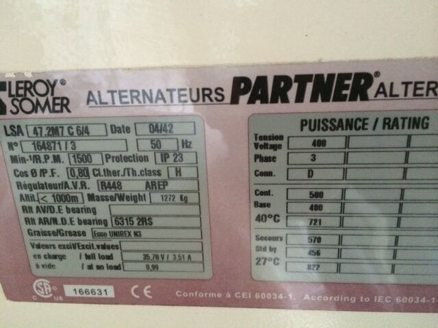 Volvo 500 kVa TAD1631 - Strømgenerator: billede 5 Volvo 500 kVa TAD1631 - Strømgenerator: billede 5