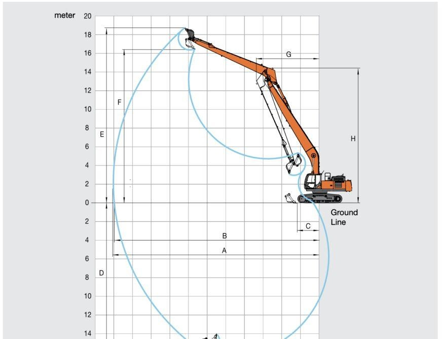 Hitachi ZX350 Long Reach Super Long Front 22 Meters SLF - Bæltegravemaskine: billede 3 Hitachi ZX350 Long Reach Super Long Front 22 Meters SLF - Bæltegravemaskine: billede 3