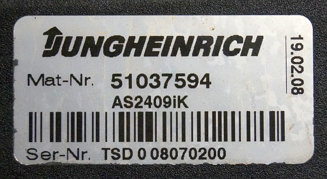 Jungheinrich 51037594 | Rij/hef regeling Drive/lift controller AS2409 i k from - Kontrol blok for Materialehåndteringsudstyr: billede 3 Jungheinrich 51037594 | Rij/hef regeling Drive/lift controller AS2409 i k from - Kontrol blok for Materialehåndteringsudstyr: billede 3