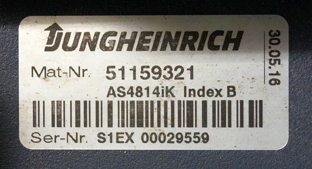 Jungheinrich 51159321 | Rij/hef regeling drive/lifting controller AS4814Ik Index - Kontrol blok for Materialehåndteringsudstyr: billede 2 Jungheinrich 51159321 | Rij/hef regeling drive/lifting controller AS4814Ik Index - Kontrol blok for Materialehåndteringsudstyr: billede 2