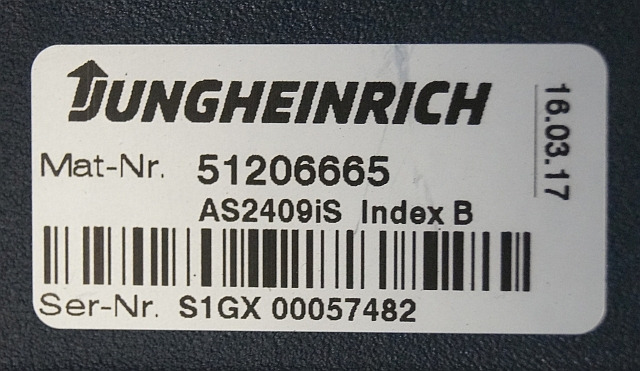 Jungheinrich 51206665 | Rij/hef regeling Drive/lift controller AS2409 i S Index - Kontrol blok for Materialehåndteringsudstyr: billede 2 Jungheinrich 51206665 | Rij/hef regeling Drive/lift controller AS2409 i S Index - Kontrol blok for Materialehåndteringsudstyr: billede 2