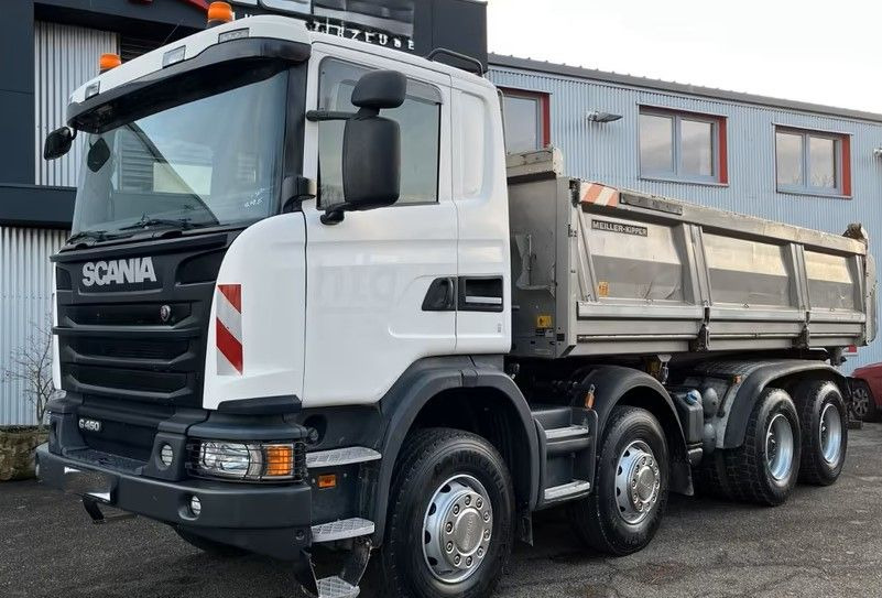 Scania G450 8x4 – Meiller 3-stronny wywrot – Bordmatik – Retarder – Euro 6 – 298.420 km - Tipvogn lastbil: billede 1 Scania G450 8x4 – Meiller 3-stronny wywrot – Bordmatik – Retarder – Euro 6 – 298.420 km - Tipvogn lastbil: billede 1