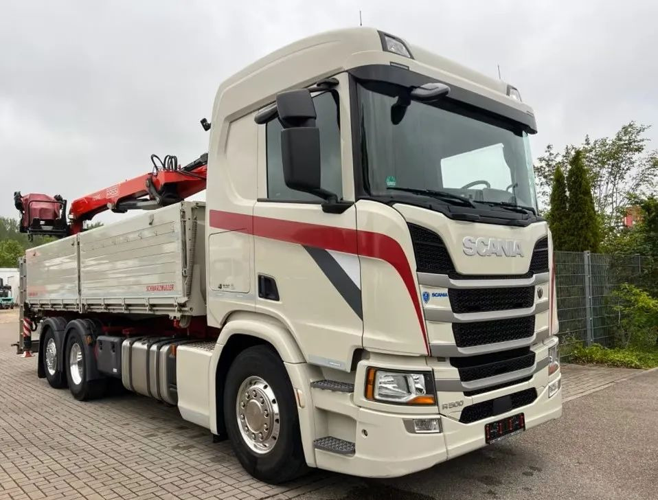 Scania R500 Baustoff / 2-stronna wywrotka Schwarzmüller /HDS Fassi F215 / Euro 6 / Napęd na tylną oś - Tipvogn lastbil, Lastbil med kran: billede 1 Scania R500 Baustoff / 2-stronna wywrotka Schwarzmüller /HDS Fassi F215 / Euro 6 / Napęd na tylną oś - Tipvogn lastbil, Lastbil med kran: billede 1