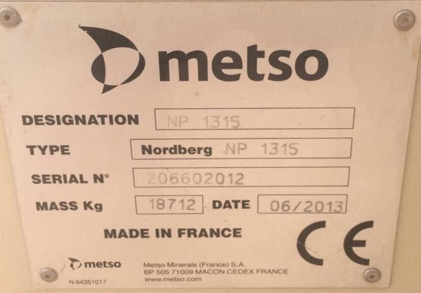 Metso NP1315 - Slagleknuser: billede 2 Metso NP1315 - Slagleknuser: billede 2