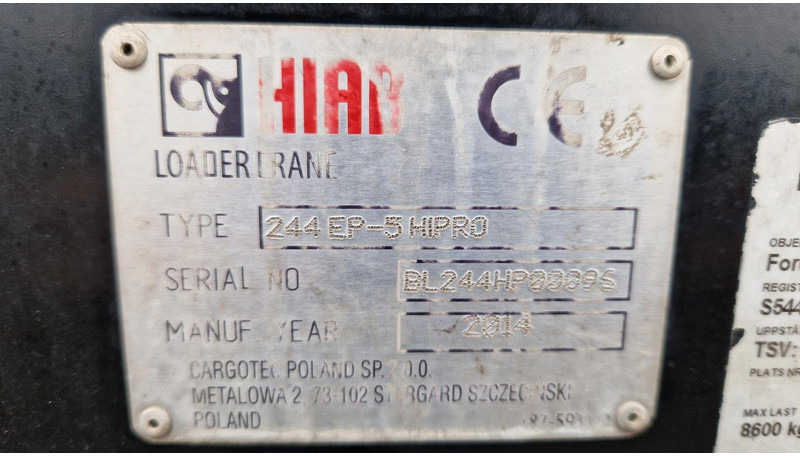 Hiab 244 EP-5 Hipro - Lastbilkran for Lastbil: billede 5 Hiab 244 EP-5 Hipro - Lastbilkran for Lastbil: billede 5