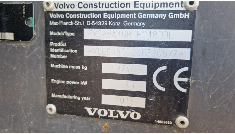 Volvo EC180DL - Bæltegravemaskine: billede 5 Volvo EC180DL - Bæltegravemaskine: billede 5