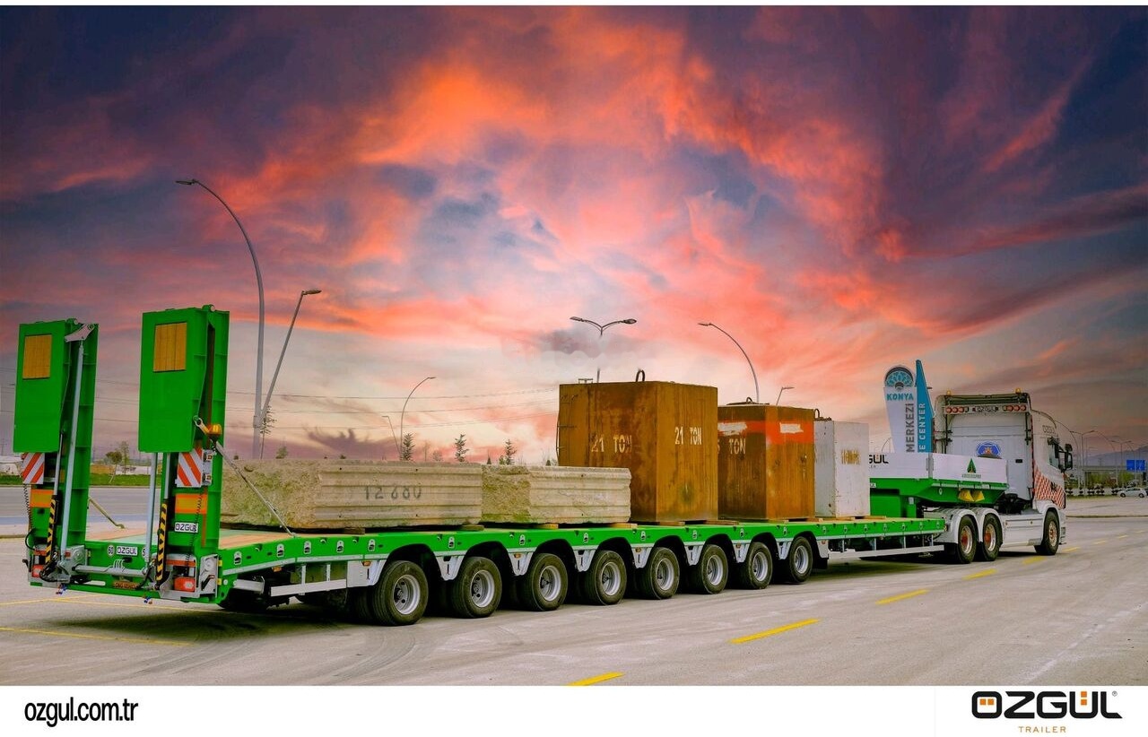 Ny Nedbygget platform påhængsvogn til transportering tungemaskiner Özgül 8 AXLE LOWBED SEMI TRAILER: billede 15