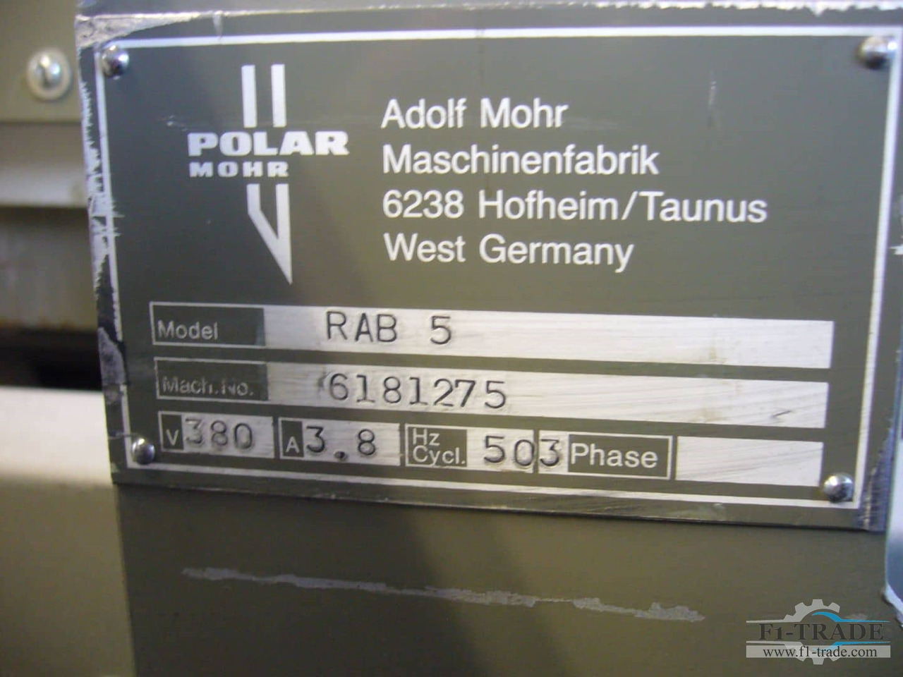 Polar RAB 5 - Trykmaskine: billede 4 Polar RAB 5 - Trykmaskine: billede 4