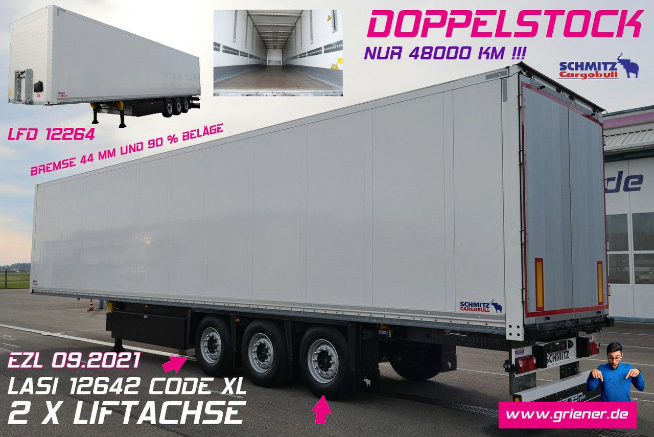 Schmitz Cargobull SKO 24/DOPPELSTOCK / 2,70/ 2 x LIFT nur 48000 km - Varevogn sættevogn: billede 1 Schmitz Cargobull SKO 24/DOPPELSTOCK / 2,70/ 2 x LIFT nur 48000 km - Varevogn sættevogn: billede 1