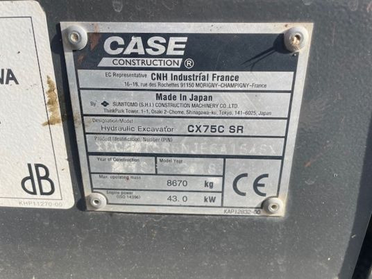 Bæltegravemaskine Case CX75C SR: billede 12
