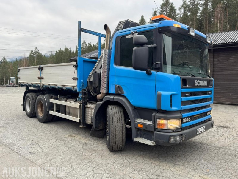 1997 Scania P124 400 kranbil med 3-veis tipp og klype - Lastbil med kran: billede 4 1997 Scania P124 400 kranbil med 3-veis tipp og klype - Lastbil med kran: billede 4