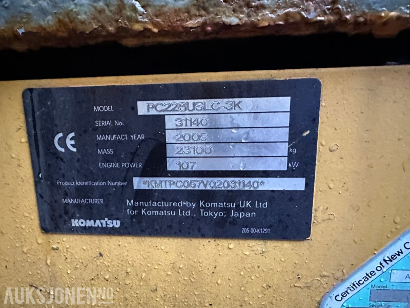 Gravemaskine 2005 Komatsu PC228USLC-3K gravemaskin // graveskuffe // opplegg til rotortilt: billede 30