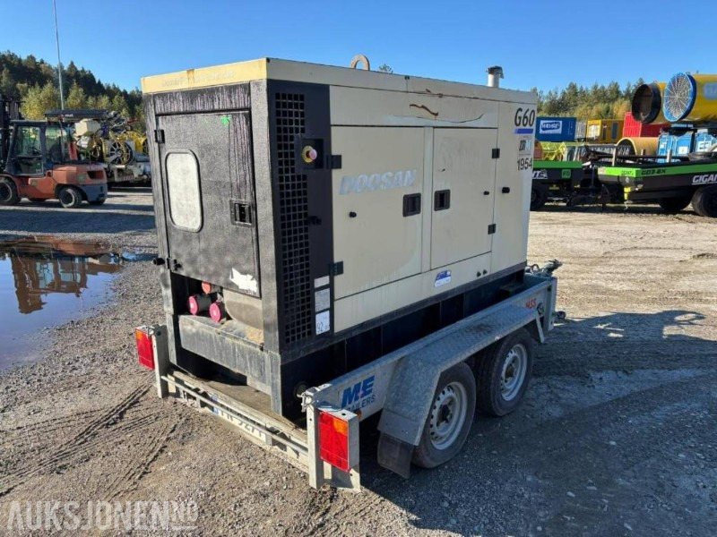 2014 Doosan G60 strømaggregat 60 kVA med 2 akslet henger - Bygningsudstyr: billede 3 2014 Doosan G60 strømaggregat 60 kVA med 2 akslet henger - Bygningsudstyr: billede 3
