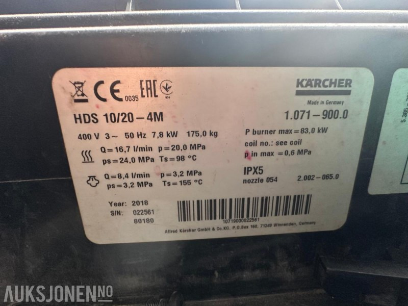 2018 Kärcher HDS 10/20 selges som delemaskin eller Rep objekt - Industrimaskine: billede 5 2018 Kärcher HDS 10/20 selges som delemaskin eller Rep objekt - Industrimaskine: billede 5