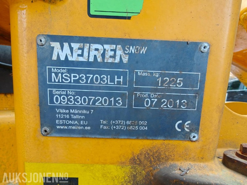 2013 Meiren MSP3703 LH - Snøplog med slapseskjær og parallellogram - Lastbil: billede 2 2013 Meiren MSP3703 LH - Snøplog med slapseskjær og parallellogram - Lastbil: billede 2