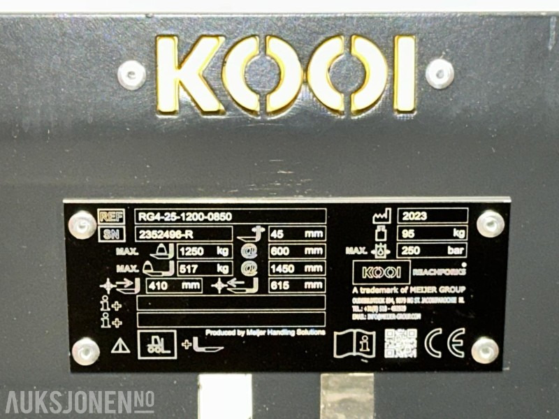 2023 2 stk KOOI Hydrauliske ReachForks – Proffe teleskopgafler - Udstyr for Entreprenørmaskin: billede 5 2023 2 stk KOOI Hydrauliske ReachForks – Proffe teleskopgafler - Udstyr for Entreprenørmaskin: billede 5