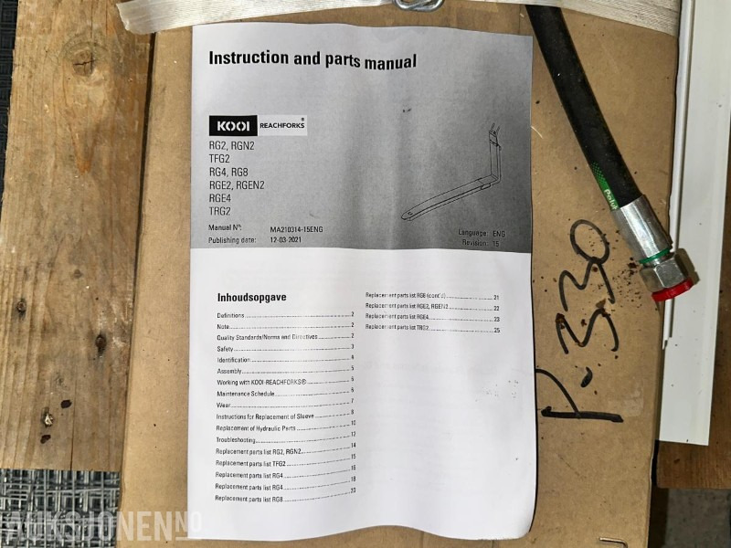 Udstyr for Entreprenørmaskin 2023 2 stk KOOI Hydrauliske ReachForks – Proffe teleskopgafler: billede 6