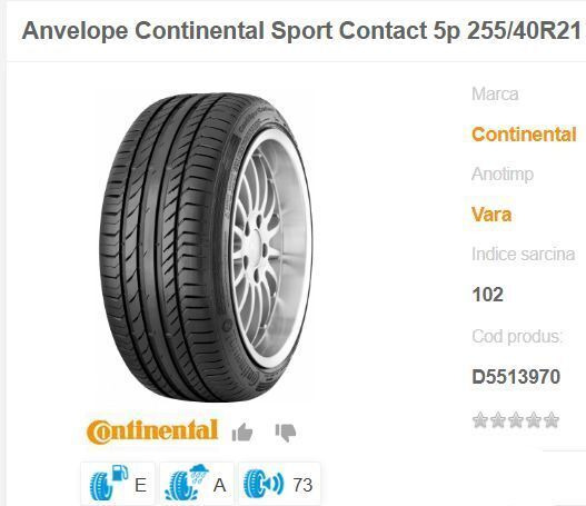 Anvelope Continental NOI ContisportContact 255 / 40 ZR 21 - Dæk for Bil: billede 5 Anvelope Continental NOI ContisportContact 255 / 40 ZR 21 - Dæk for Bil: billede 5