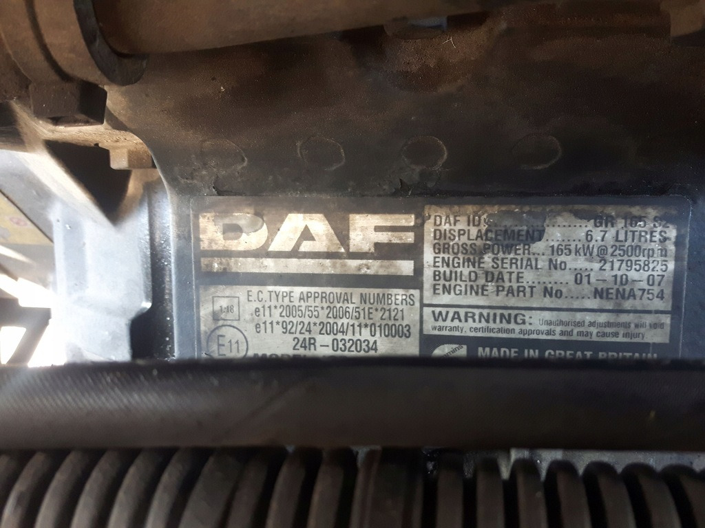 DAF GR165S2 DAF CF 4x2, LF truck - Motor for Lastbil: billede 1 DAF GR165S2 DAF CF 4x2, LF truck - Motor for Lastbil: billede 1